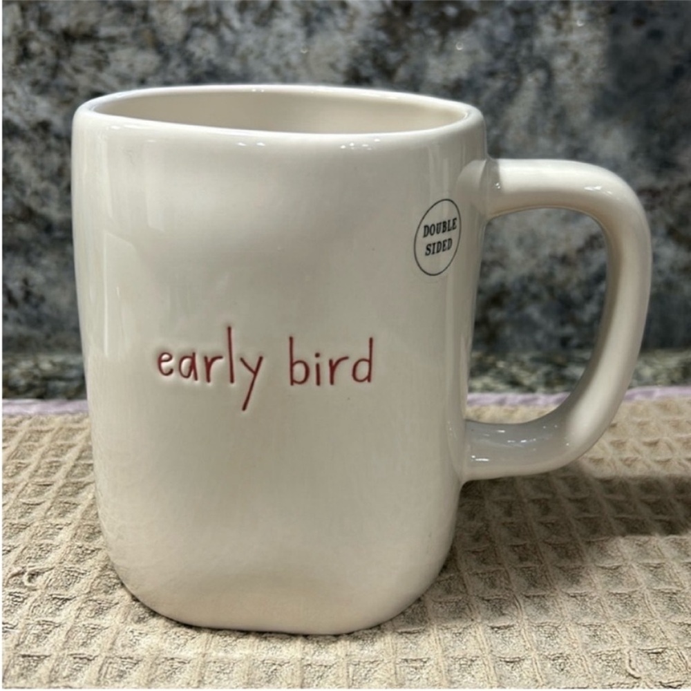 NWT Rae Dunn Early Bird Double Sided Mug 16 oz Chicken Farmhouse Mug